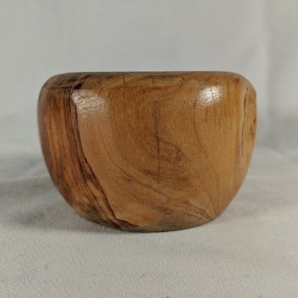 Vintage Olive Wood Herb Spice Grinder Mortar & Pestle Farmhouse Rustic Handmade - Picture 8 of 16